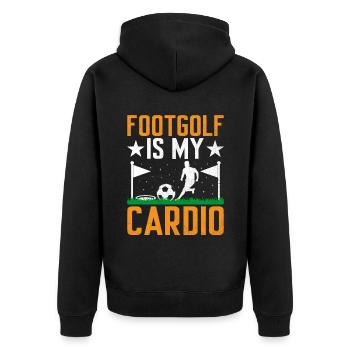 Footgolf Player Foot Golf Playing Footgolfers Foot - Unisex Premium Organic Zip Hoodie - black - Back - Nico (187cm)