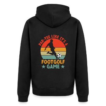 Footgolf Player Foot Golf Playing Footgolfers Foot - Unisex Premium Organic Zip Hoodie - black - Back - Nico (187cm)