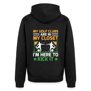 Footgolf Player Foot Golf Playing Footgolfers Foot - Unisex Premium Organic Zip Hoodie - black - Back - Nico (187cm)