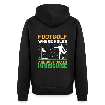 Footgolf Player Foot Golf Playing Footgolfers Foot - Unisex Premium Organic Zip Hoodie - black - Back - Nico (187cm)