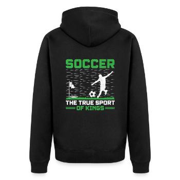 Footgolf Player Foot Golf Playing Footgolfers Foot - Unisex Premium Organic Zip Hoodie - black - Back - Nico (187cm)