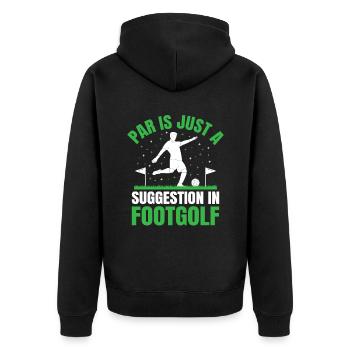Footgolf Player Foot Golf Playing Footgolfers Foot - Unisex Premium Organic Zip Hoodie - black - Back - Nico (187cm)