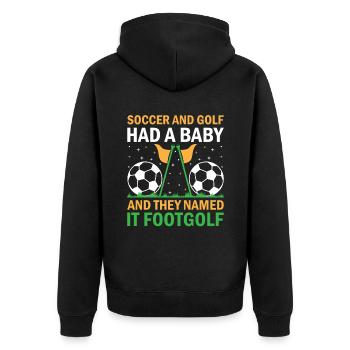 Footgolf Player Foot Golf Footgolfers Foot spielen - Unisex Premium Bio Zip Hoodie - Schwarz - Hinten - Nico (187cm)