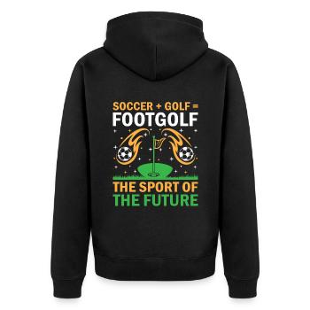 Footgolf Player Foot Golf Playing Footgolfers Foot - Unisex Premium Organic Zip Hoodie - black - Back - Nico (187cm)