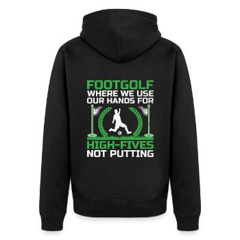 Footgolf Player Foot Golf Playing Footgolfers Foot - Unisex Premium Organic Zip Hoodie - black - Back - Nico (187cm)