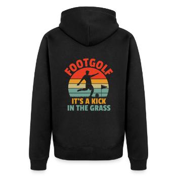 Footgolf Player Foot Golf Playing Footgolfers Foot - Unisex Premium Organic Zip Hoodie - black - Back - Nico (187cm)