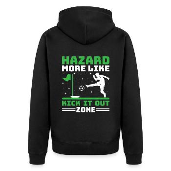 Footgolf Player Foot Golf Playing Footgolfers Foot - Unisex Premium Organic Zip Hoodie - black - Back - Nico (187cm)