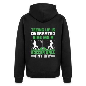 Footgolf Player Foot Golf Playing Footgolfers Foot - Unisex Premium Organic Zip Hoodie - black - Back - Nico (187cm)