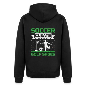 Footgolf Player Foot Golf Playing Footgolfers Foot - Unisex Premium Organic Zip Hoodie - black - Back - Nico (187cm)