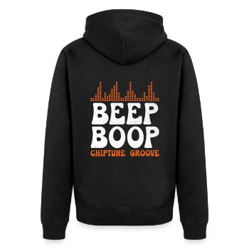 Chiptune Music Lover Groove zu den Bleeps und Bloo - Unisex Premium Bio Zip Hoodie - Schwarz - Hinten - Nico (187cm)
