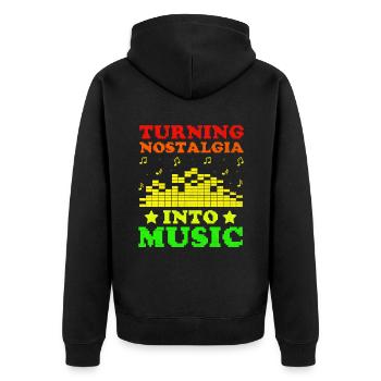 Chiptune Music Lover Groove zu den Bleeps und Bloo - Unisex Premium Bio Zip Hoodie - Schwarz - Hinten - Nico (187cm)