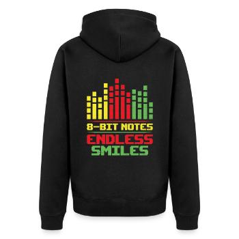 Chiptune Music Lover Groove zu den Bleeps und Bloo - Unisex Premium Bio Zip Hoodie - Schwarz - Hinten - Nico (187cm)