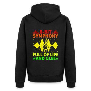 Chiptune Music Lover Groove zu den Bleeps und Bloo - Unisex Premium Bio Zip Hoodie - Schwarz - Hinten - Nico (187cm)