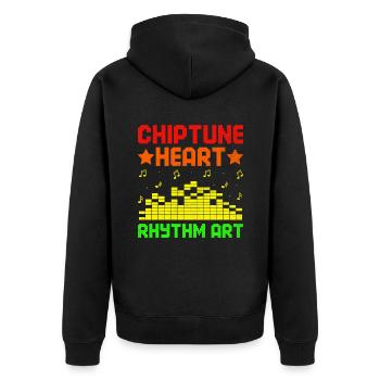 Chiptune Music Lover Groove zu den Bleeps und Bloo - Unisex Premium Bio Zip Hoodie - Schwarz - Hinten - Nico (187cm)