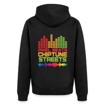 Chiptune Music Lover Groove zu den Bleeps und Bloo - Unisex Premium Bio Zip Hoodie - Schwarz - Hinten - Nico (187cm)