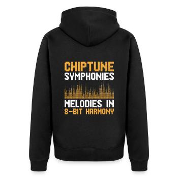 Chiptune Music Lover Groove zu den Bleeps und Bloo - Unisex Premium Bio Zip Hoodie - Schwarz - Hinten - Nico (187cm)