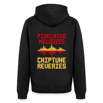 Chiptune Music Lover Groove zu den Bleeps und Bloo - Unisex Premium Bio Zip Hoodie - Schwarz - Hinten - Nico (187cm)