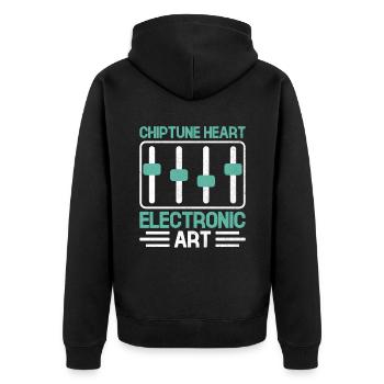 Chiptune Music Lover Groove zu den Bleeps und Bloo - Unisex Premium Bio Zip Hoodie - Schwarz - Hinten - Nico (187cm)