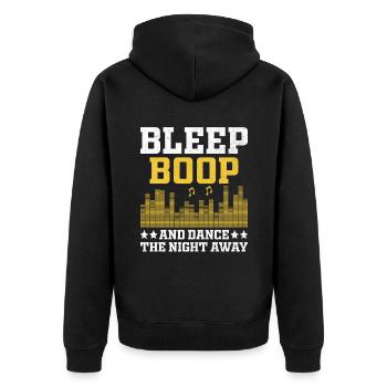 Chiptune Music Lover Groove zu den Bleeps und Bloo - Unisex Premium Bio Zip Hoodie - Schwarz - Hinten - Nico (187cm)