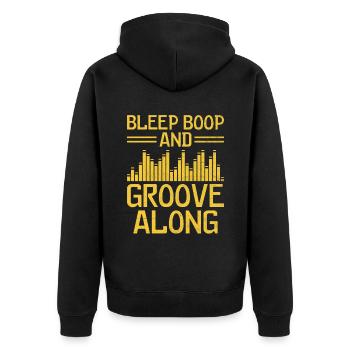 Chiptune Music Lover Groove zu den Bleeps und Bloo - Unisex Premium Bio Zip Hoodie - Schwarz - Hinten - Nico (187cm)
