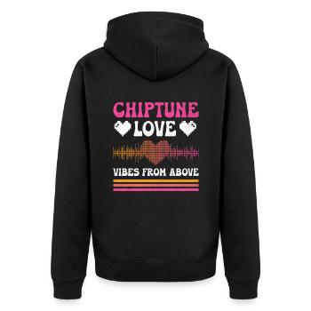 Chiptune Music Lover Groove zu den Bleeps und Bloo - Unisex Premium Bio Zip Hoodie - Schwarz - Hinten - Nico (187cm)