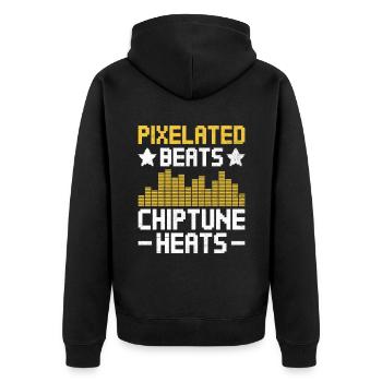 Chiptune Music Lover Groove zu den Bleeps und Bloo - Unisex Premium Bio Zip Hoodie - Schwarz - Hinten - Nico (187cm)