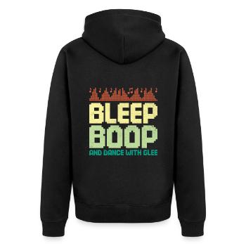 Chiptune Music Lover Groove zu den Bleeps und Bloo - Unisex Premium Bio Zip Hoodie - Schwarz - Hinten - Nico (187cm)