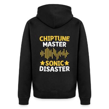 Chiptune Music Lover Groove zu den Bleeps und Bloo - Unisex Premium Bio Zip Hoodie - Schwarz - Hinten - Nico (187cm)