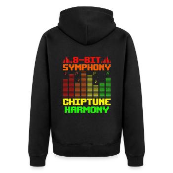 Chiptune Music Lover Groove zu den Bleeps und Bloo - Unisex Premium Bio Zip Hoodie - Schwarz - Hinten - Nico (187cm)