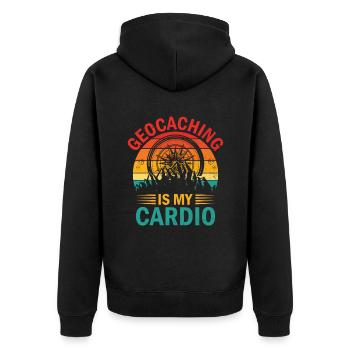 Géocaching Géocache Géocacher Funny Geocacher Sayi - Veste à capuche bio Premium Unisexe - noir - Dos - Nico (187cm)