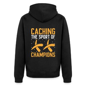 Géocaching Géocache Géocacher Funny Geocacher Sayi - Veste à capuche bio Premium Unisexe - noir - Dos - Nico (187cm)