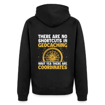 Géocaching Géocache Géocacher Funny Geocacher Sayi - Veste à capuche bio Premium Unisexe - noir - Dos - Nico (187cm)