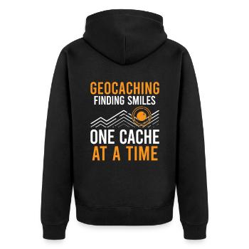 Géocaching Géocache Géocacher Funny Geocacher Sayi - Veste à capuche bio Premium Unisexe - noir - Dos - Nico (187cm)