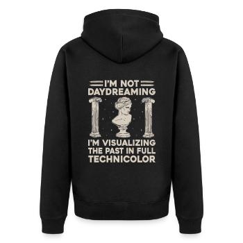 Geschichtslehrer Lustige Geschichtslehrer Sprüche - Unisex Premium Bio Zip Hoodie - Schwarz - Hinten - Nico (187cm)