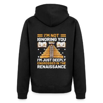 Geschichtslehrer Lustige Geschichtslehrer Sprüche - Unisex Premium Bio Zip Hoodie - Schwarz - Hinten - Nico (187cm)