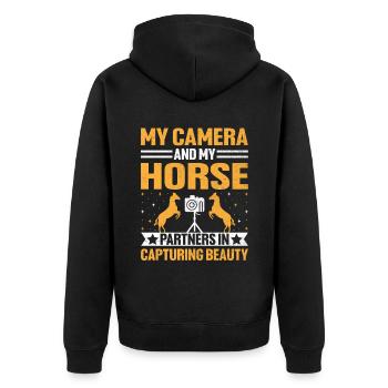 Horse Photography Horseback Riding Horses Hobby Ph - Unisex Premium Organic Zip Hoodie - black - Back - Nico (187cm)