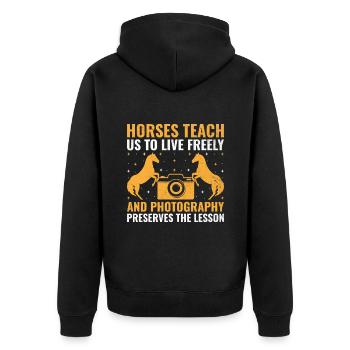 Horse Photography Horseback Riding Horses Hobby Ph - Unisex Premium Organic Zip Hoodie - black - Back - Nico (187cm)