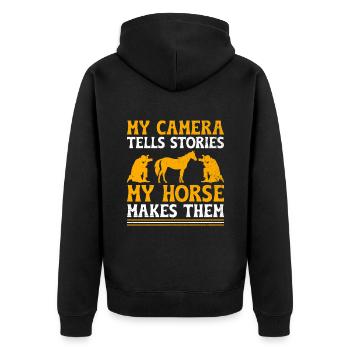 Horse Photography Horseback Riding Horses Hobby Ph - Unisex Premium Organic Zip Hoodie - black - Back - Nico (187cm)