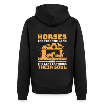 Horse Photography Horseback Riding Horses Hobby Ph - Unisex Premium Organic Zip Hoodie - black - Back - Nico (187cm)