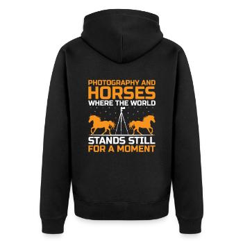 Horse Photography Horseback Riding Horses Hobby Ph - Unisex Premium Organic Zip Hoodie - black - Back - Nico (187cm)