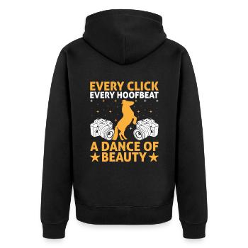 Pferdefotografie Reiten Pferde Hobby Ph - Unisex Premium Bio Zip Hoodie - Schwarz - Hinten - Nico (187cm)