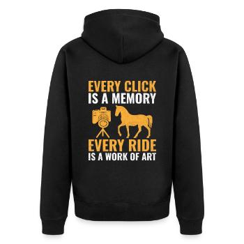 Horse Photography Horseback Riding Horses Hobby Ph - Unisex Premium Organic Zip Hoodie - black - Back - Nico (187cm)
