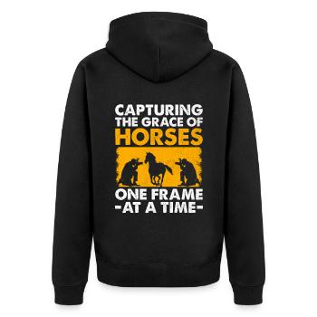 Horse Photography Horseback Riding Horses Hobby Ph - Unisex Premium Organic Zip Hoodie - black - Back - Nico (187cm)