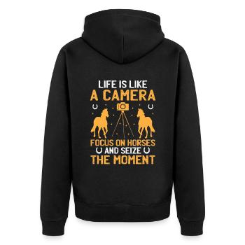 Horse Photography Horseback Riding Horses Hobby Ph - Unisex Premium Organic Zip Hoodie - black - Back - Nico (187cm)