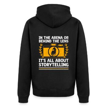 Pferdefotografie Reiten Pferde Hobby Ph - Unisex Premium Bio Zip Hoodie - Schwarz - Hinten - Nico (187cm)