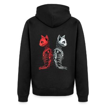 Beaux chats gothiques dans le style cottagecore - Veste à capuche bio Premium Unisexe - noir - Dos - Nico (187cm)