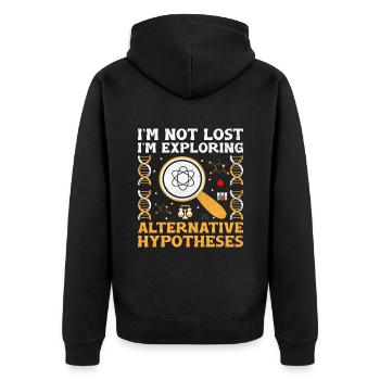 Naturwissenschaftliches Lehramt Lehramt Biologie Chemie P - Unisex Premium Bio Zip Hoodie - Schwarz - Hinten - Nico (187cm)