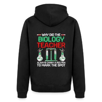 Professeur de sciences Professeur d’école Biologie Chimie P - Veste à capuche bio Premium Unisexe - noir - Dos - Nico (187cm)