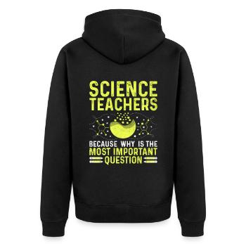 Naturwissenschaftliches Lehramt Lehramt Biologie Chemie P - Unisex Premium Bio Zip Hoodie - Schwarz - Hinten - Nico (187cm)