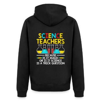 Professeur de sciences Professeur d’école Biologie Chimie P - Veste à capuche bio Premium Unisexe - noir - Dos - Nico (187cm)